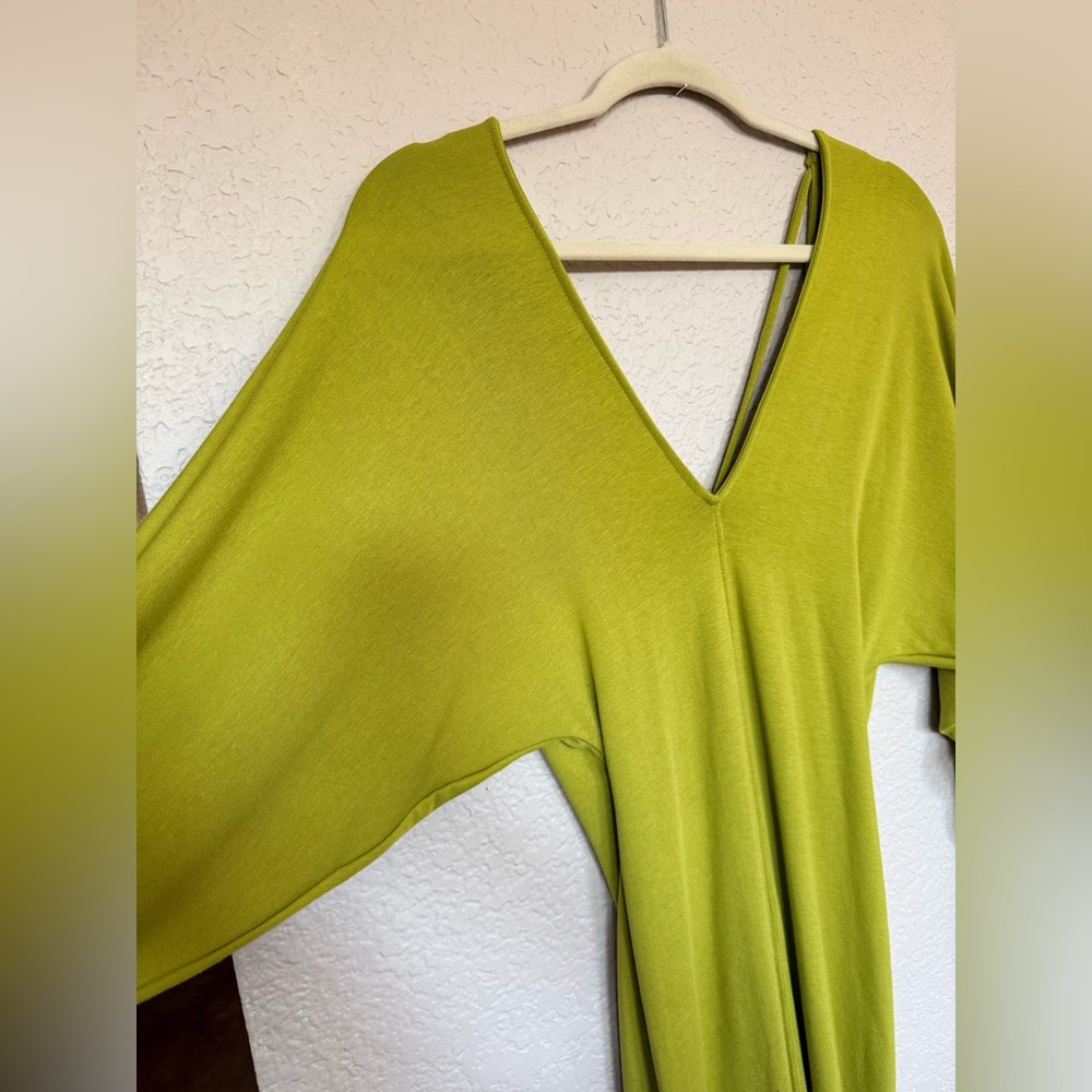 FREE PEOPLE BEACH PAROS MIDI DRESS, GILDED LIME, XSMALL - Picture 5 of 9